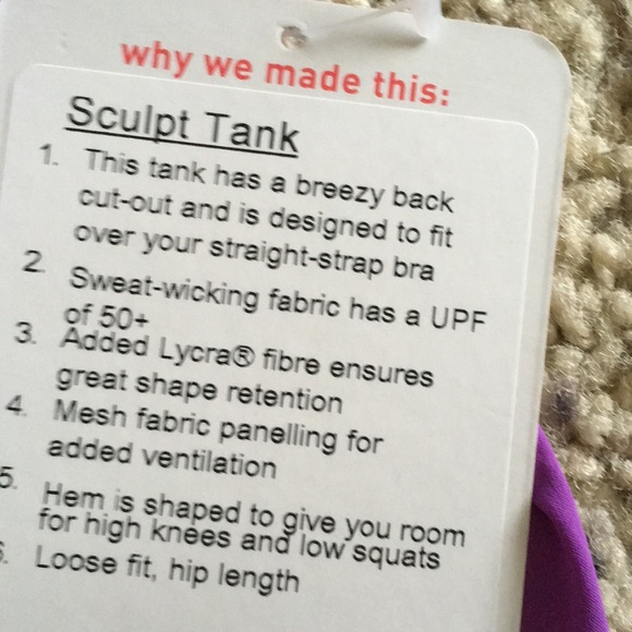 Sculpt tank moonlit magenta lilac purple lululemon - Picture 3 of 4